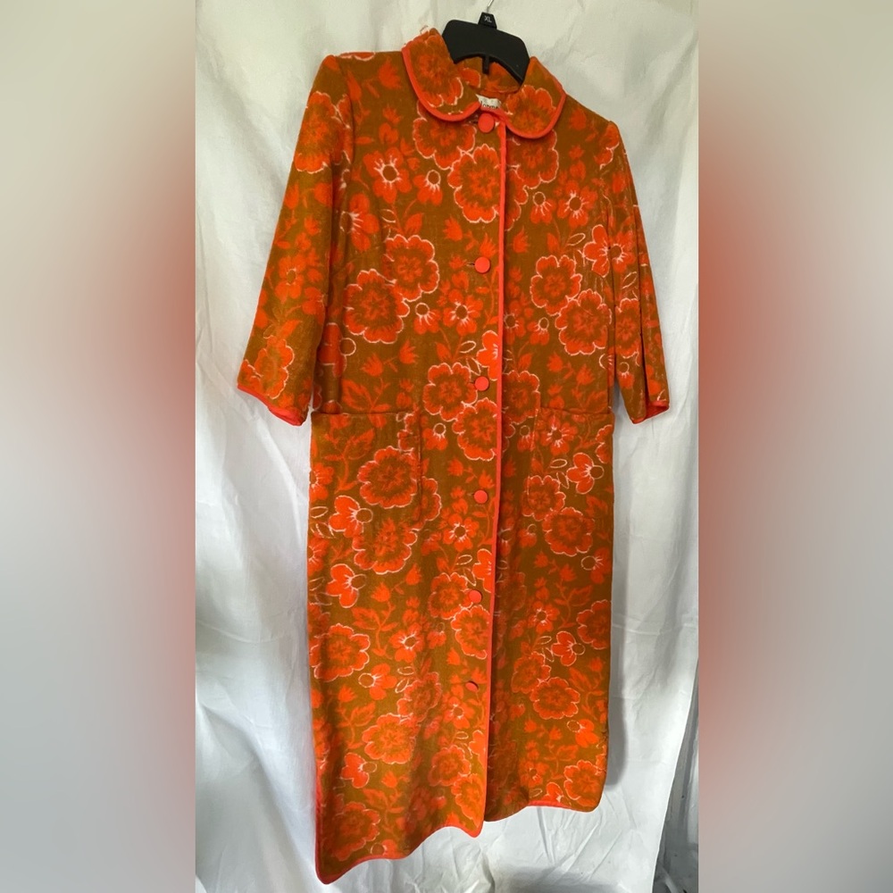 DELORME Women’s Vintage Robe Classic  Pockets Cotton SIZE S Made In France